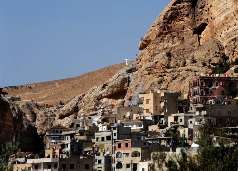 FILE - This Saturday, Sept. 7, 2013 file photo released by the Syrian official news agency SANA, shows a general view of Maaloula village, northeast of the capital Damascus, Syria. Syrian government troops seized two villages, one of them an ancient Christian hamlet, north of Damascus on Monday, April 14, 2014 as part of the military's relentless offensive along the rugged frontier with Lebanon, state media and activists said. (AP Photo/SANA, File)