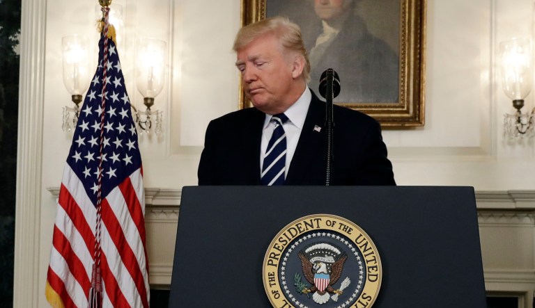 Fresh off a trip aimed at addressing a tragic weather event, President Trump will set off for Las Vegas on Wednesday to confront another national crisis as he grapples with the most dramatic series of domestic disasters to strike his young presidency. (AP Photo/Evan Vucci)