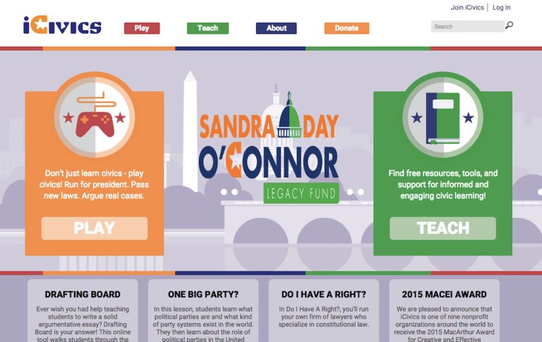 iCivics is a nonprofit organization committed to teaching civics through better engagement with students. (Screenshot)