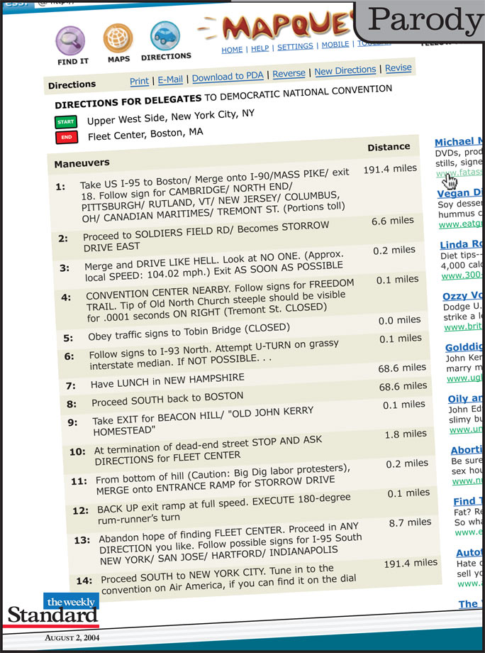 Mapquest directions for Democratic delegates.