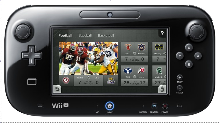   This undated photo released by Nintendo shows it's new controller for the new Wii U console. Nintendo is switching on its TVii service in the U.S. and Canada on Thursday, Dec. 20, 2012. The new platform transforms the tablet-like controller of the new Wii U console into a remote that changes the channel on your TV. (AP Photo/Nintendo)  