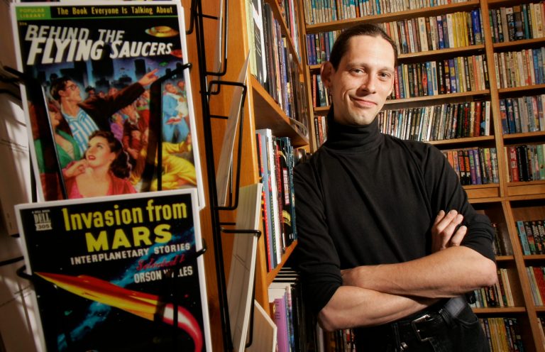 Alan Beatts, owner of Borderlands Books, is photographed at his store in San Francisco, Tuesday, Sept. 26, 2006. Beatts decided to carve out a niche by specializing in science fiction and horror books. (AP File Photo/Jeff Chiu)