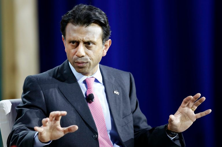 Republican presidential candidate Gov. Bobby Jindal, R-La., speaks during an education summit Wednesday, Aug. 19, 2015, in Londonderry, N.H. (AP Photo/Jim Cole)