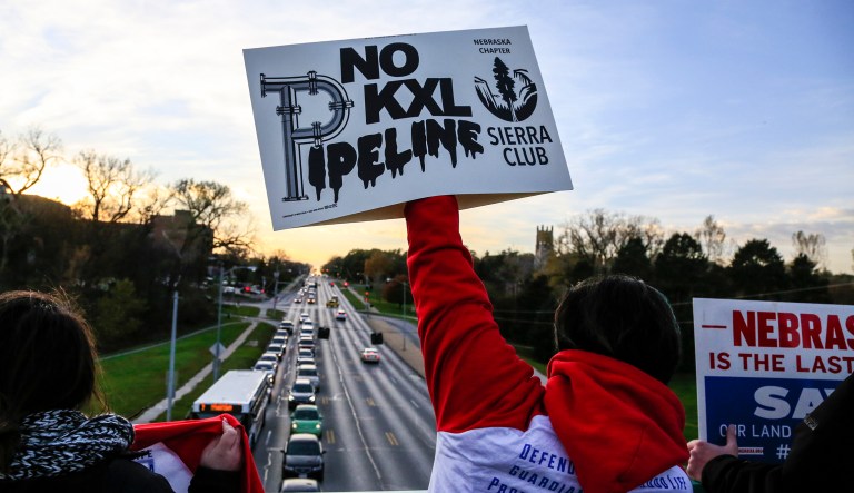 Opponents of the project say the new route will require the company to apply for new permits from the federal government and potentially a State Department review of the revised route. (AP Photo/Nati Harnik)