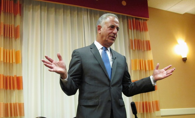 Senate Majority PAC just dropped $2 million on a Wisconsin advertising blitz to help former Sen. Russ Feingold (above) in his bid to unseat Sen. Ron Johnson. (AP Photo/Scott Bauer, File)