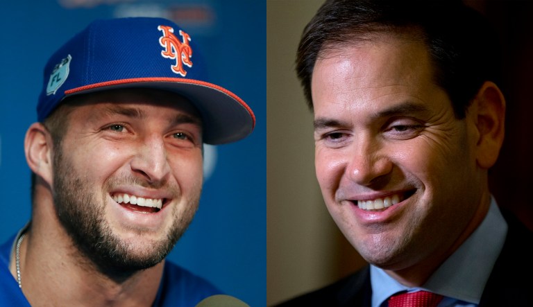 Tebow, who hails from Northeast Florida, was previously on hand visiting shelters with Gov. Rick Scott after the storm hit. (AP images)