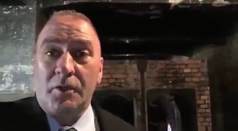 The Auschwitz memorial museum criticized the video in a tweet on Tuesday, including a message from inside a gas chamber. (Screengrab)