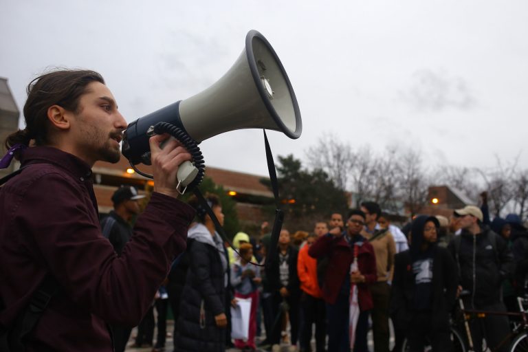These uprisings, and their intolerant tone, have caused consternation on both the Left and the Right. (Danielle Duval/Lansing State Journal via AP)
