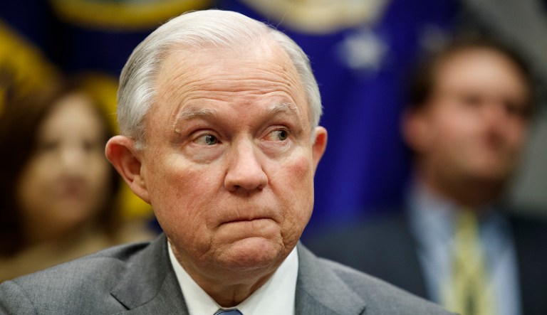 Attorney General Jeff Sessions announced on Tuesday that the Justice Department's inspector general will investigate alleged abuses of the Foreign Intelligence Surveillance Act, a move condemned by President Trump on Wednesday. (AP Photo/Evan Vucci)