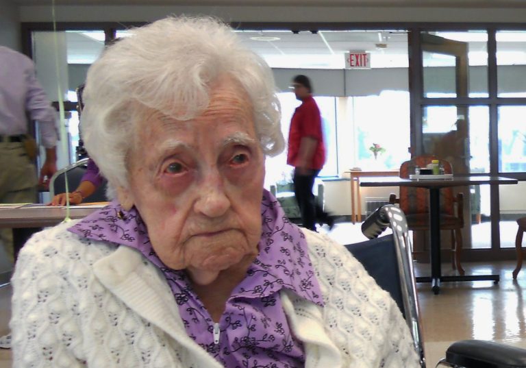   This April 4, 2012 photo family photo provided by Lori Logli shows her grandmother Dina Manfredini at her 115th birthday party in Johnston, Iowa. Mandredini, who inherited the title of worldÃ­s oldest person less than two weeks ago died Monday, Dec. 17, 2012 at age 115, Logli said. She did not elaborate on the cause of her grandmother's death. Manfredini was born on April 4, 1897, in Italy, according to Guinness officials. She moved to the United States in 1920 and settled in Des Moines with her husband. (AP Photo/Courtesy Lori Logli)  