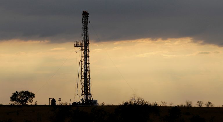 FILE - This May 9, 2012 file photo shows a drilling rig near Kennedy, Texas. Oil companies are finding new ways to export growing amounts of oil from the U.S. despite restrictions on exporting crude.(AP Photo/Eric Gay, File)