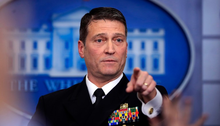 White House physician Ronny Jackson on Tuesday briefed reporters on President Trump's fitness after his recent medical exam. (AP Photo/Manuel Balce Ceneta)