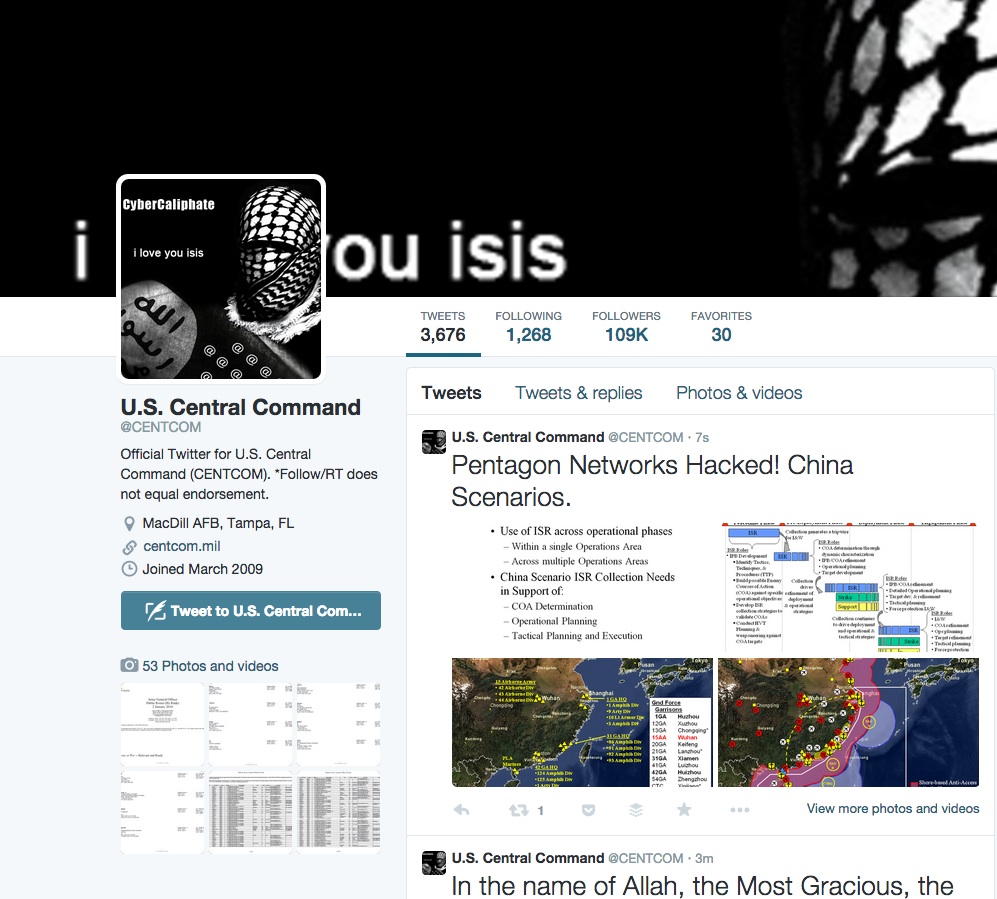 Islamists hack U.S. Central Command
