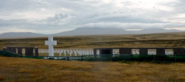   In this March 4, 2012 photo, the tombs of some of the 649 Argentine soldiers killed in 1982 war, many unidentified, stand in a field at a cemetery near Darwin, Falkland Islands. Argentine soldiers fought British forces in a war that ended the Argentines' 74-day occupation of the archipelago they claim as their 