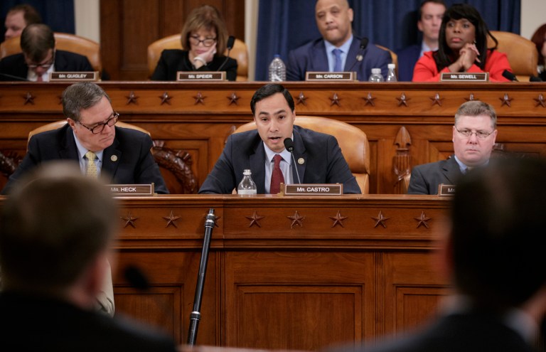 Rep. Joaquin Castro, D-Texas, suggests Trump aides' Russia connection may be criminal. (AP Photo/J. Scott Applewhite)