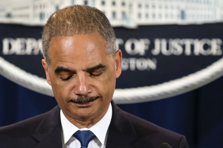In its suit against the IRS, it originally named Attorney General Eric Holder (above) and Ronald Machen Jr., U.S. attorney for Washington. (AP/J. Scott Applewhite)