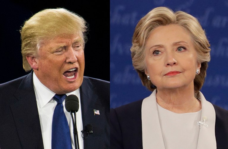 Hillary Clinton leads Donald Trump by just 3 points in New Hampshire, according to a new poll. (AP Photo/Evan Vucci, File)