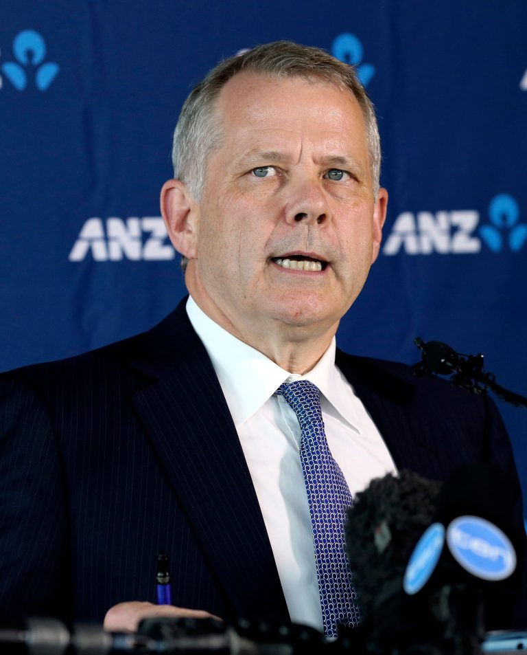 ANZ CEO Australia Philip Chronican speaks during a press conference  to discuss the outcome of the Federal Court ruling in the IMF fees class action in Sydney, Australia, Wednesday, Feb. 5, 2014. ANZ Banking Group Ltd. partially lost a class action law suit in the Australian Federal Court brought by more than 43,000 customers who claimed they had been charged excessive fees for years.(AP Photo/Rob Griffith)