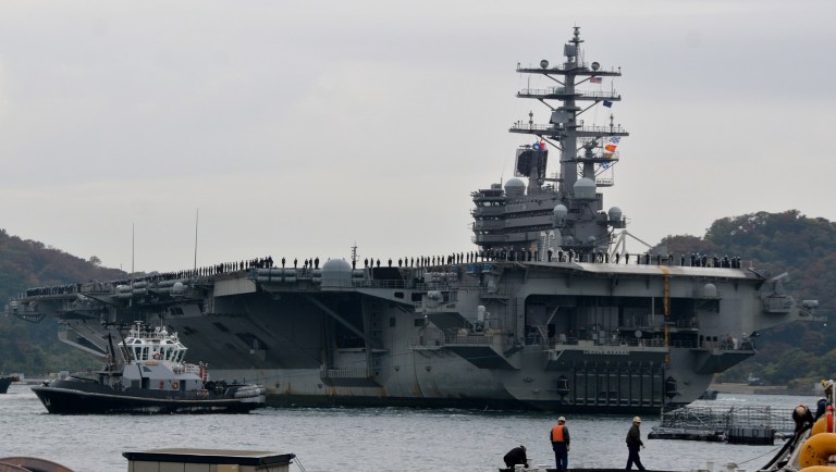 The U.S. Navy is moving a second aircraft carrier, the USS Ronald Reagan, to the Korean Peninsula to take part in training exercises. (U.S. Navy photo by Petty Officer 1st Class Peter Burghart/Released)