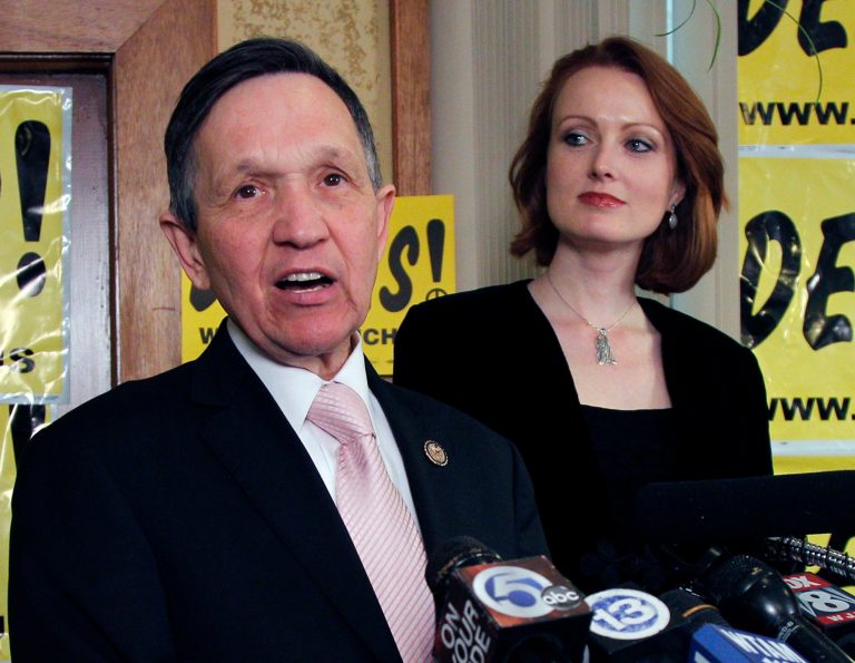 Former Rep. Dennis Kucinich, D-Ohio, claims that insurance companies are to blame for the high cost of Obamacare. (AP Photo/Amy Sancetta)