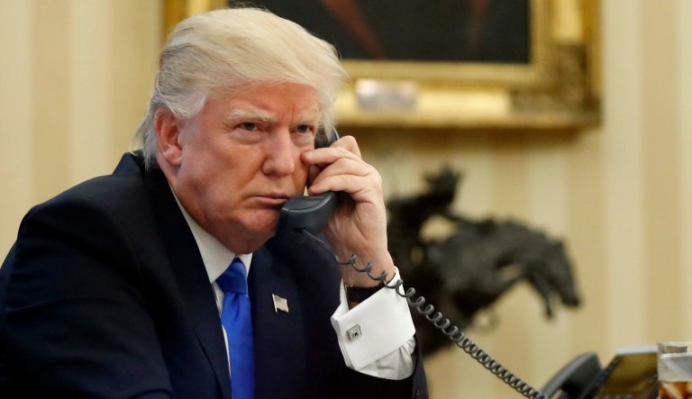 The Trump administration announced on Friday it would waive sanctions against Iran again, honoring the Obama-era Iran nuclear agreement, but the White House had some technical difficulties actually making the announcement by phone. (AP Photo/Alex Brandon)