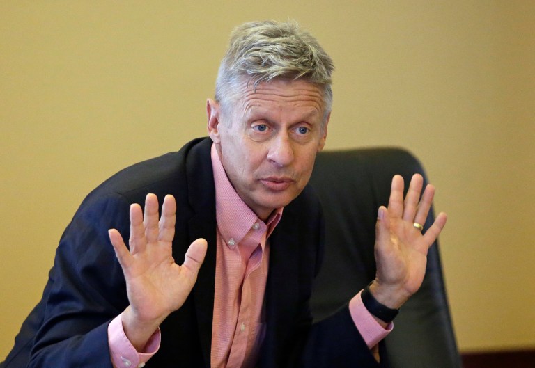 Libertarian presidential nominee Gary Johnson said that many issues facing the country can be solved by executive actions that are almost as simple as waving a magic wand. (AP Photo/Rick Bowmer, File)