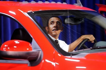 President Obama in a Chevy Silverado pickup. AP Photo
