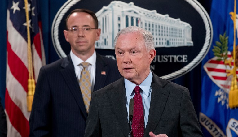 Sessions also called serving as the head of the Justice Department 