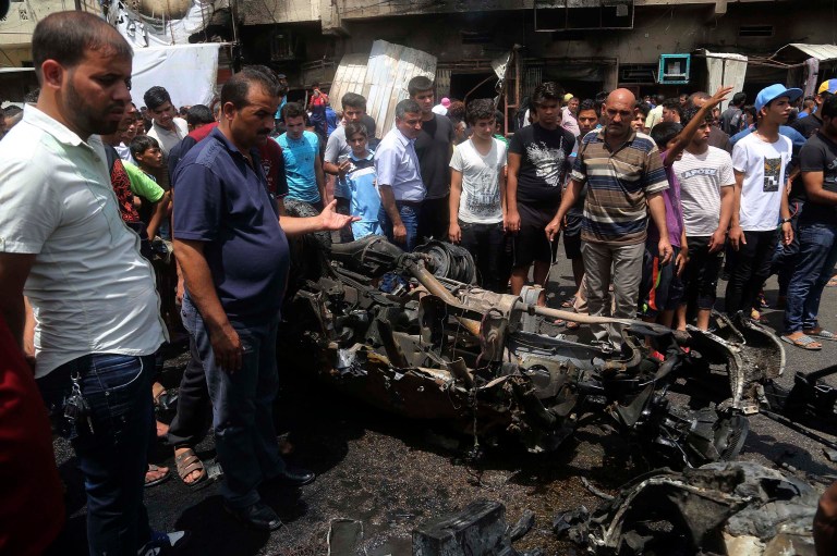 The car bombing in Baghdad's Shiite district of Sadr City killed more than 80 people and injured dozens more. (AP Photo/ Khalid Mohammed)