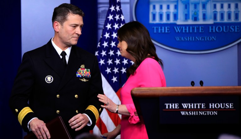 White House physician Dr. Ronny Jackson took questions from reporters at the daily White House press briefing on Tuesday. (AP Photo/Manuel Balce Ceneta)