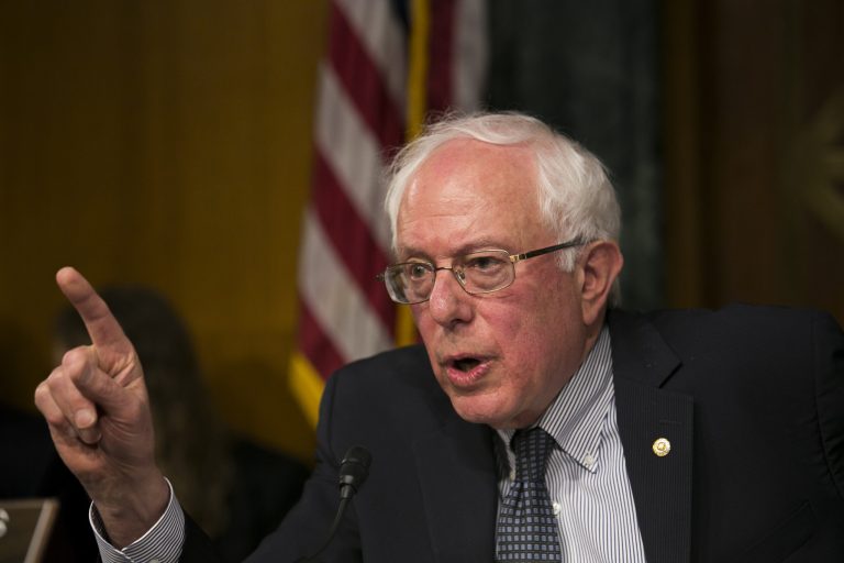 Sen. Bernie Sanders, I-Vt., delivers remarks at a Senate Veterans Affairs hearing on Thursday, May 15, 2014. (Graeme Jennings/Examiner)