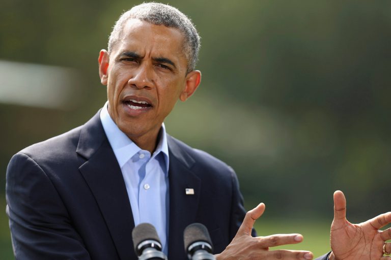 President Obama delivers a statement on August 9 about ongoing U.S. activity in northern Iraq. Obama spoke before traveling to Martha's Vineyard for a two-week vacation. (Getty images / Chip Somodevilla)