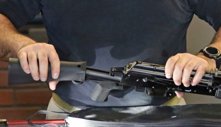 A bump stock can be attached to a semi-automatic rifle to allow the firearm to mimic a fully automatic weapon.