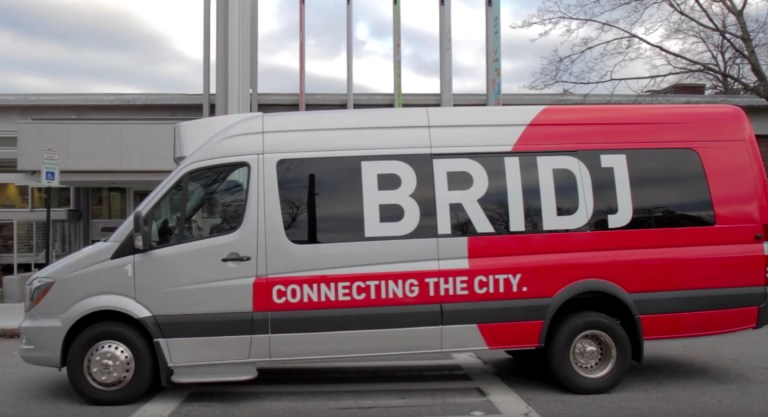 Bridj is a dynamically routed, app-based bus system that may grow to serve a key public policy niche. (Screen shot)