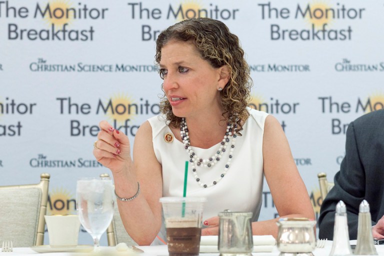 Democratic National Committee Chair Rep. Debbie Wasserman Schultz. Michael Bonfigli/The Christian Science Monitor