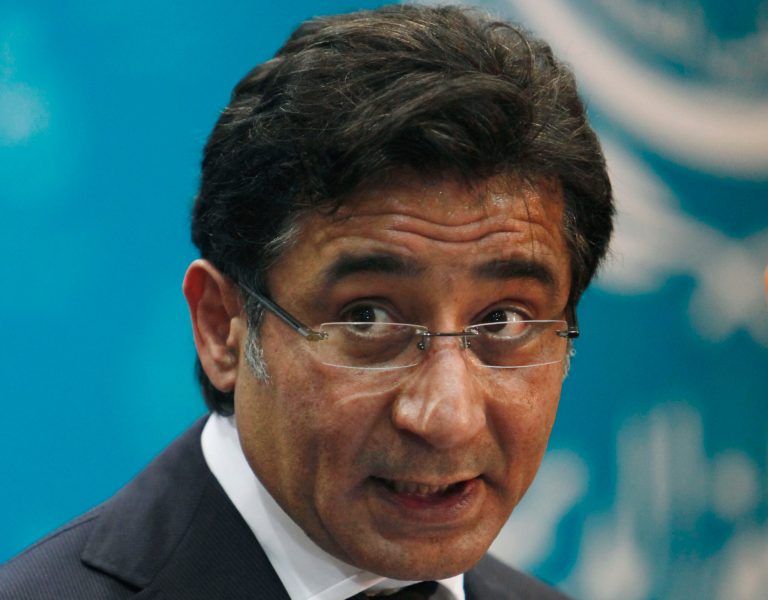 FILE - In this Wednesday, Dec. 1, 2010 file photo, Senior official of Egypt's ruling National Democratic Party, NDP, Ahmed Ezz talks during a press conference at the party's headquarters in Cairo, Egypt. Lawyers of the Egyptian steel tycoon who was close to Hosni Mubarak's toppled dictatorship say their client was released on bail after three years of detention. The defense lawyers of Ahmed Ezz said Friday, Aug. 8, 2014 that the steel magnate was released late Thursday after paying bail worth EGP 152 ($21.1) million.(AP Photo/Nasser Nasser, File)