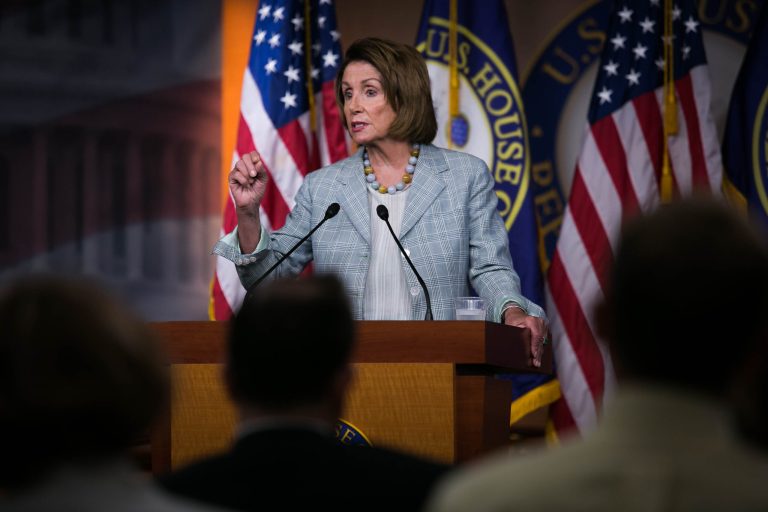 House Minority Leader Nancy Pelosi, D-CA, speaks at a press briefing on Capitol Hill, Thursday, July 30, 2015. Pelosi said she believes Democrats will be able to uphold a presidential veto if Republicans vote against a nuclear deal with Iran. (Graeme Jennings/Washington Examiner)