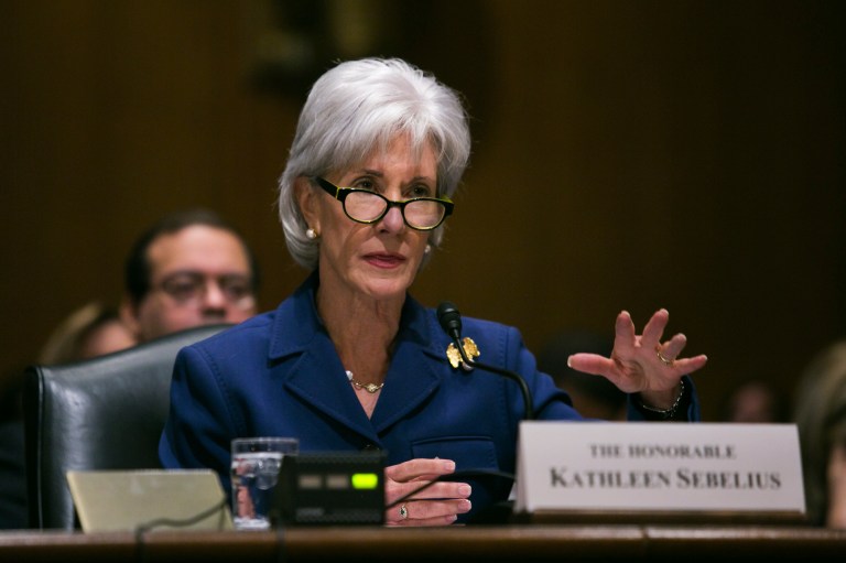 Health and Human Services Secretary Kathleen Sebelius testified before the Senate Finance Committee, where she continued to defend the ongoing problems with the rollout of healthcare.gov. (Photo: Graeme Jennings/Washington Examiner)