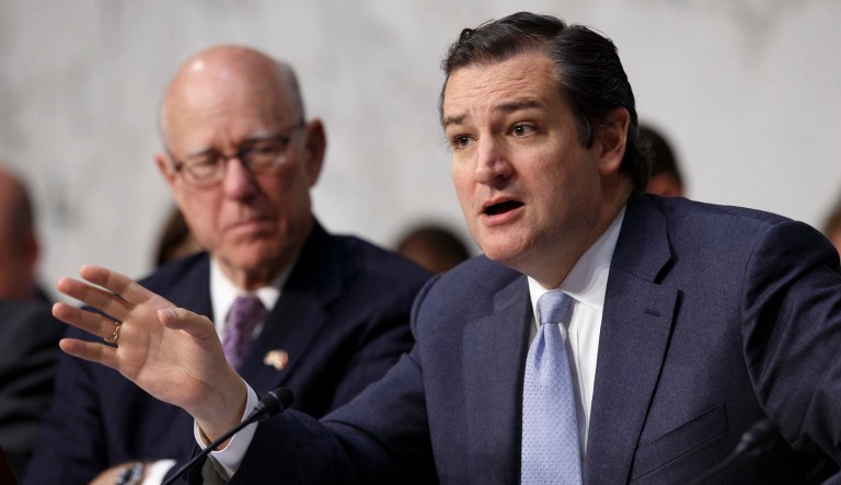 Sens. Ted Cruz, R-Texas, and Pat Roberts, R-Kan., said Tuesday at a Chamber of Commerce forum that NAFTA has been a resounding success for the economy, but this was nevertheless poorly understood. (AP Photo)
