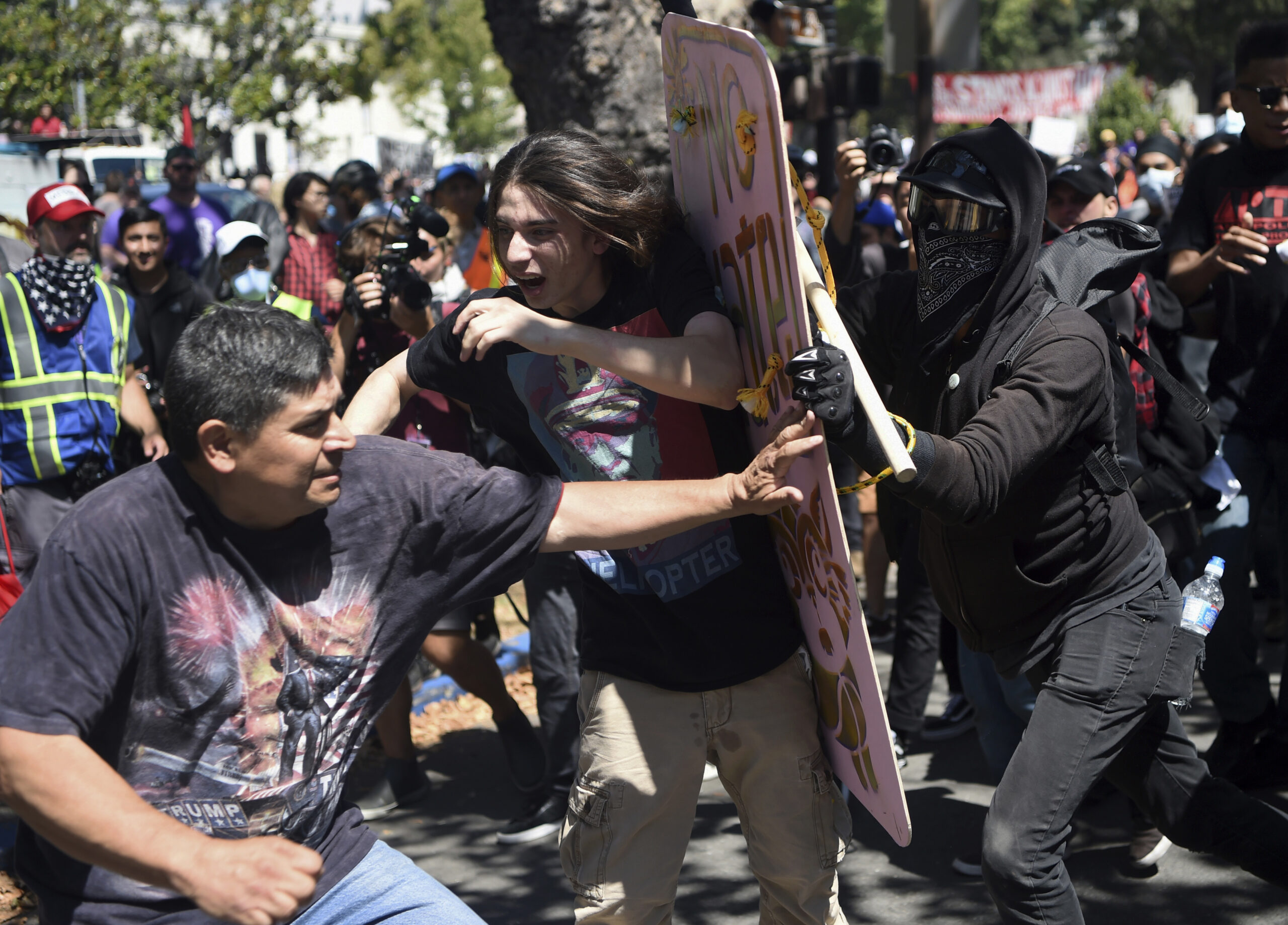 Watch: Antifa protesters beat down apparent alt-right supporter as Berkeley rally turns violent