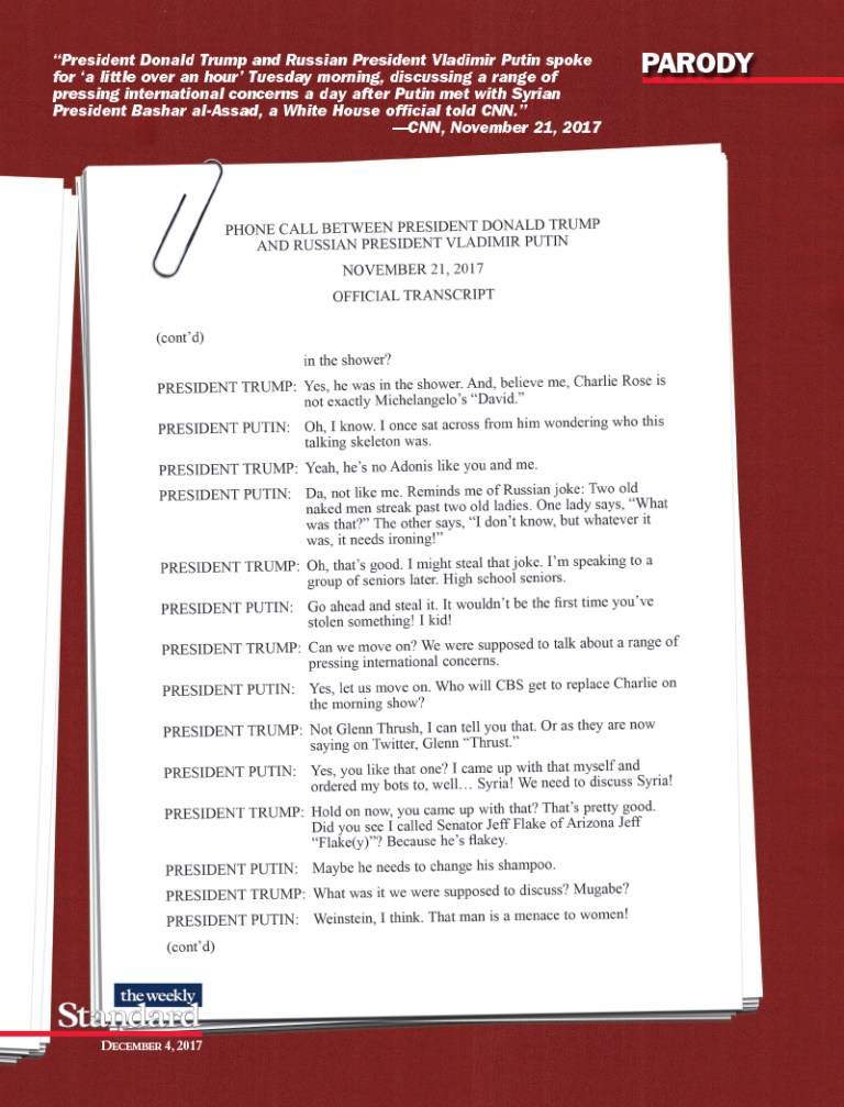 Putin and Trump Discuss Charlie Rose