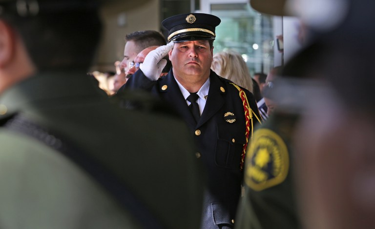 There have been 39 law enforcement deaths in 2017 so far, according to the Officer Down Memorial Page. (Bob Owen/The San Antonio Express-News via AP, Pool)