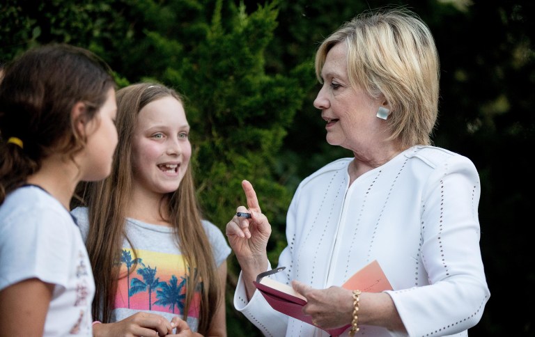 Hillary Clinton's campaign responded immediately Tuesday evening to Donald Trump's assertion the Democratic nominee has no maternity leave plan. (AP Photo/Andrew Harnik)