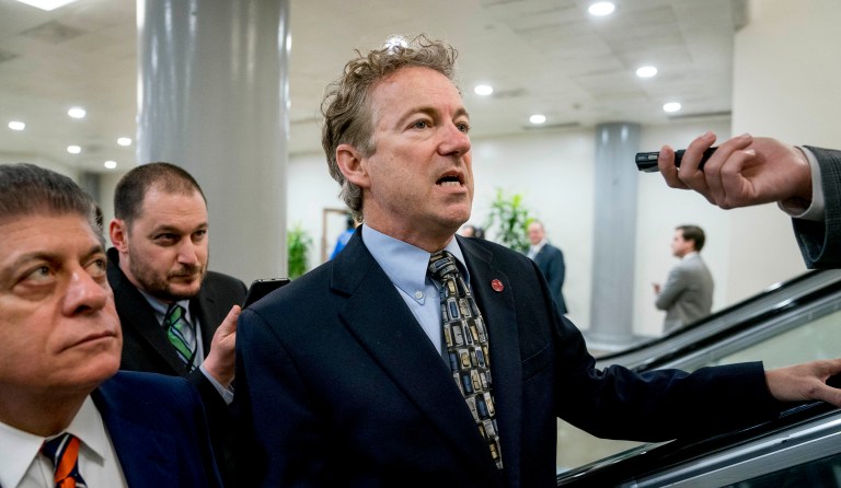 While Sen. Rand Paul said throughout the night that he didn't want to shut the government down, it was cemented when the Senate was called into recess during the 11 p.m. hour until 12:01 a.m. (AP Photo/Andrew Harnik)