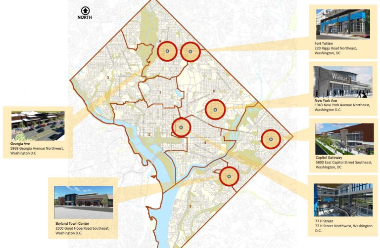 Click to see a larger map of planned Walmart locations