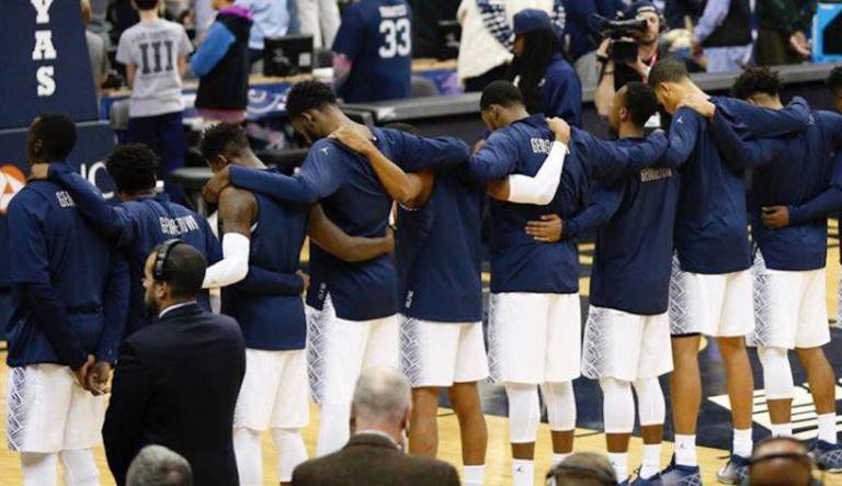 The Georgetown Hoyas have a solution for millennial phone culture. (via Facebook - Photo Credit: @saxahoya)