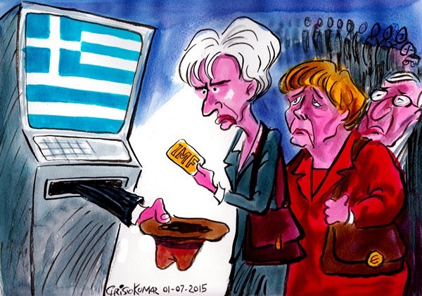Editorial cartoon: Beggared Greece