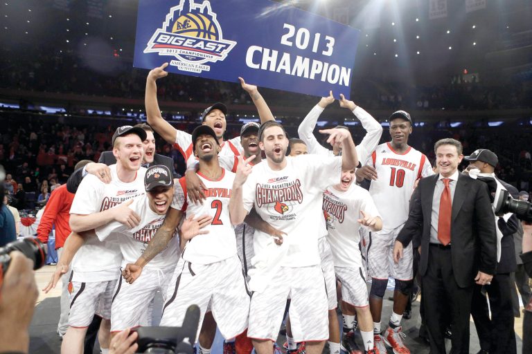Frank Franklin II/AP
Louisville won the Big East title on Saturday, helping it earn the No. 1 seed in the NCAA tournament's Midwest Region.