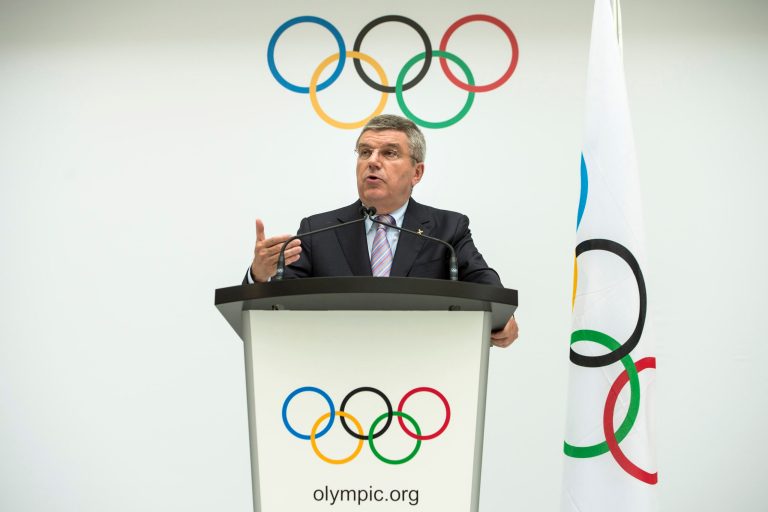 International Olympic Committee, IOC, President Thomas Bach of Germany, speaks during the announcement of the 2022 Olympic Winter Games Candidate Cities (Beijing 2022, Oslo 2022, Almaty 2022) after an executive board meeting, at the IOC headquarters in Lausanne, Switzerland, on Monday, July 7, 2014. (AP Photo/Keystone,Jean-Christophe Bott)