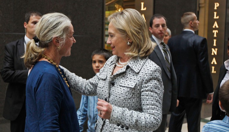 Susie Tompkins Buell, a friend and longtime donor to the Clintons, gave the $500,000 to celebrity lawyer Lisa Bloom. (AP Photo/Alex Brandon)